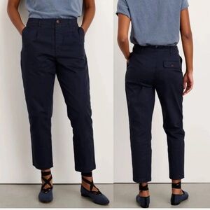 Alex Mill Navy Blue Cotton Twill Boy Pleated Chino Pant Classic Preppy Academia